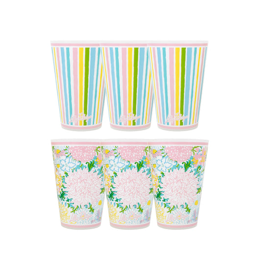Lilly Pulitzer - Pool Cups - Lilly Garden Home - Set 6 - Findlay Rowe Designs