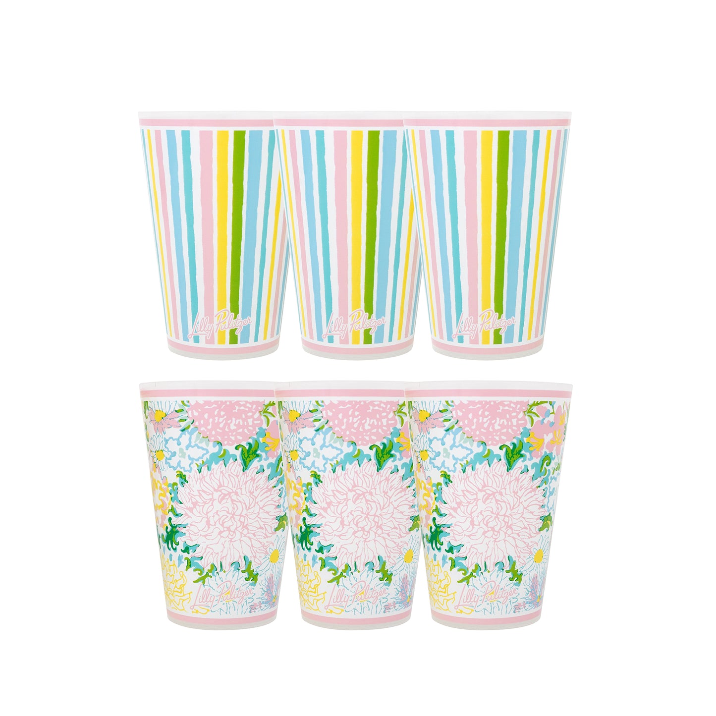 Lilly Pulitzer - Pool Cups - Lilly Garden Home - Set 6 - Findlay Rowe Designs
