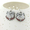 Earring - Crystal UGA Bulldog - Silver - Findlay Rowe Designs