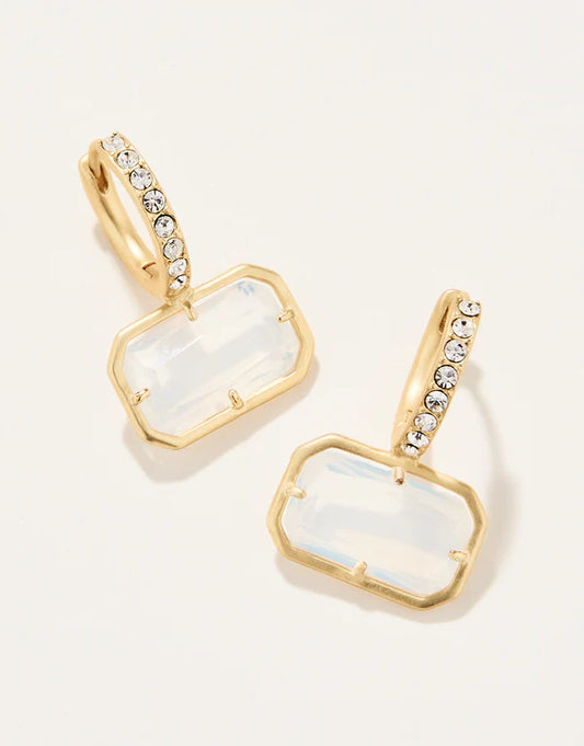 Spartina - Earrings - White Hall - White Crystal