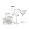 Zodax - Aperitivo Triangular Double Old Fashioned Glass - Clear with Gold Rim - Findlay Rowe Designs