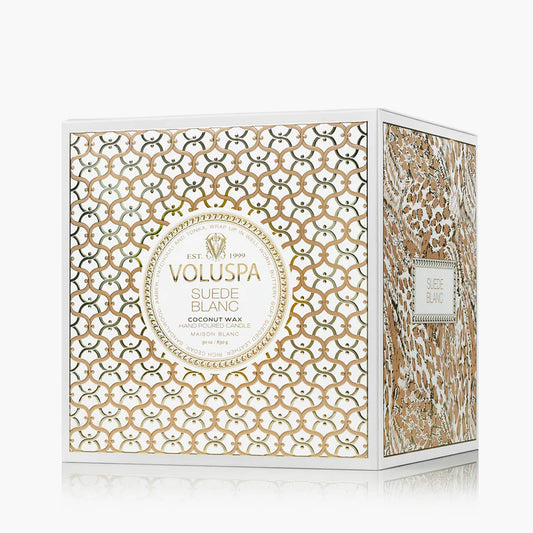 Voluspa - Luxe Candle - Suede Blanc - Findlay Rowe Designs