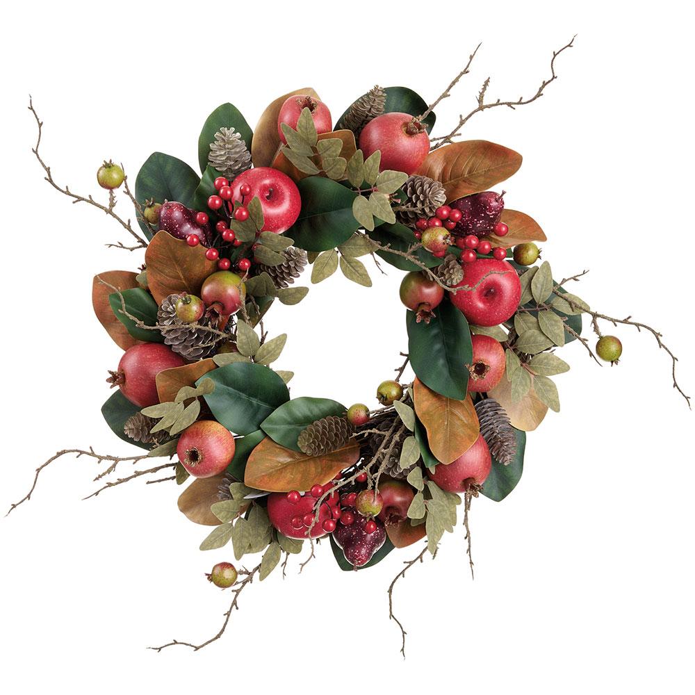 Allstate Floral - 22" Apple Pomegranate Pine Cone Wreath - Findlay Rowe Designs