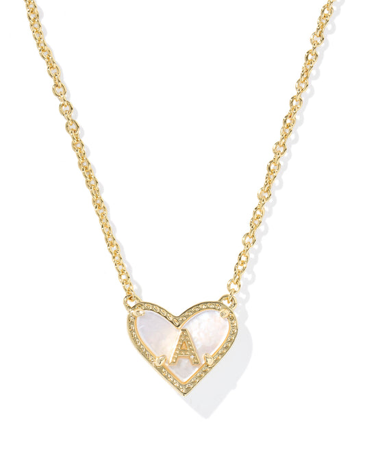 Kendra Scott - Necklace - Ari Heart Letter - Gold Short Pendant