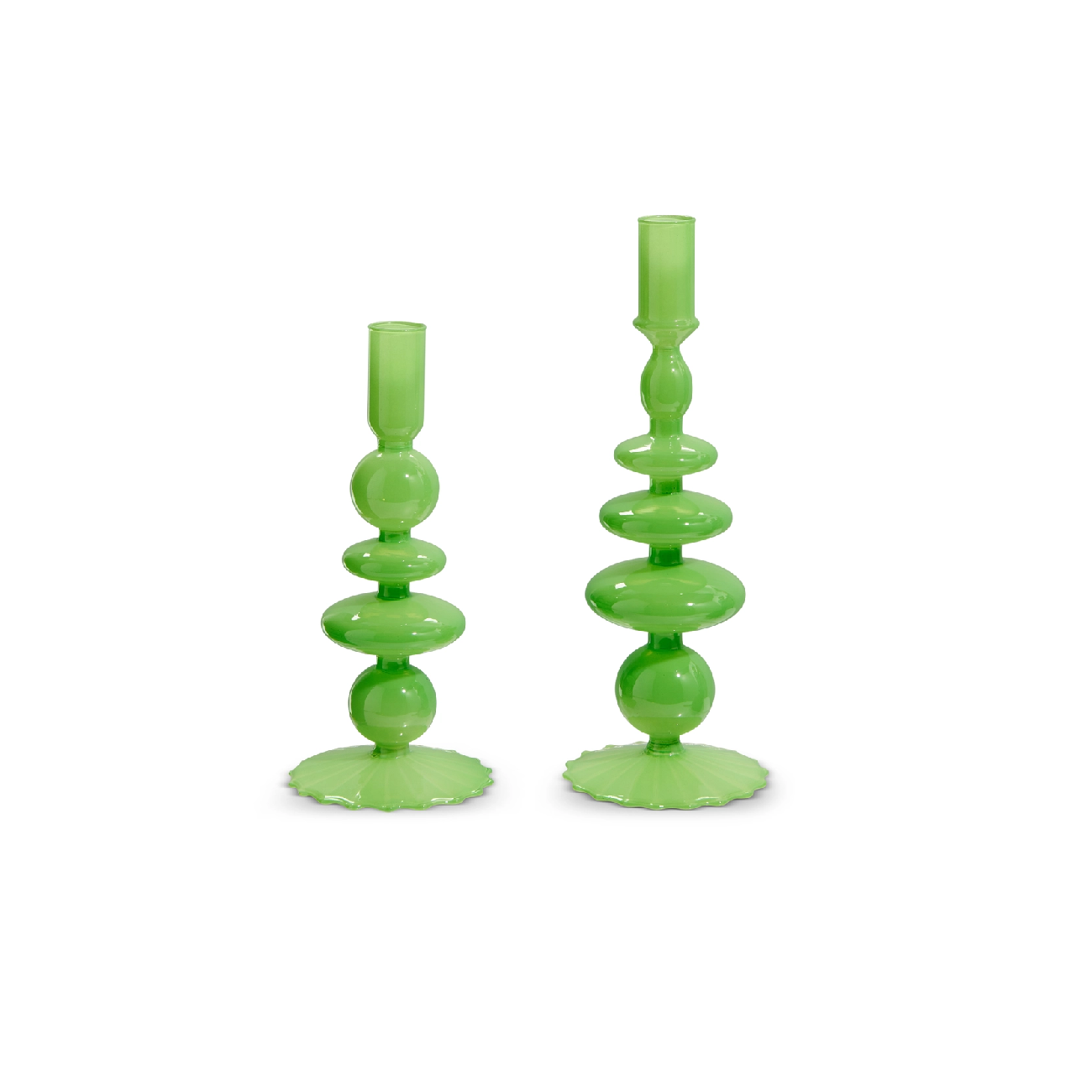 Raz Imports - Taper Candle Holder - Glass - Green - Findlay Rowe Designs