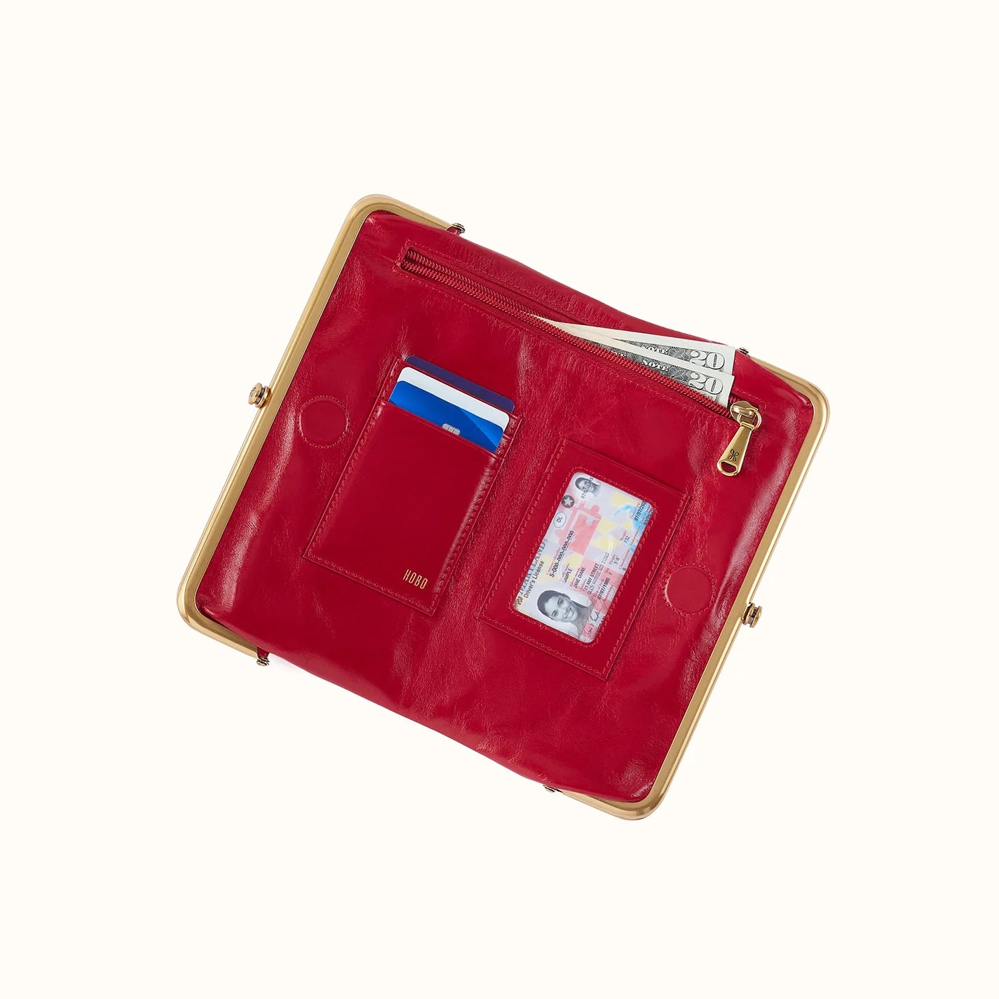 Hobo - Lauren Clutch Wallet - Polished Leather True Red - Findlay Rowe Designs