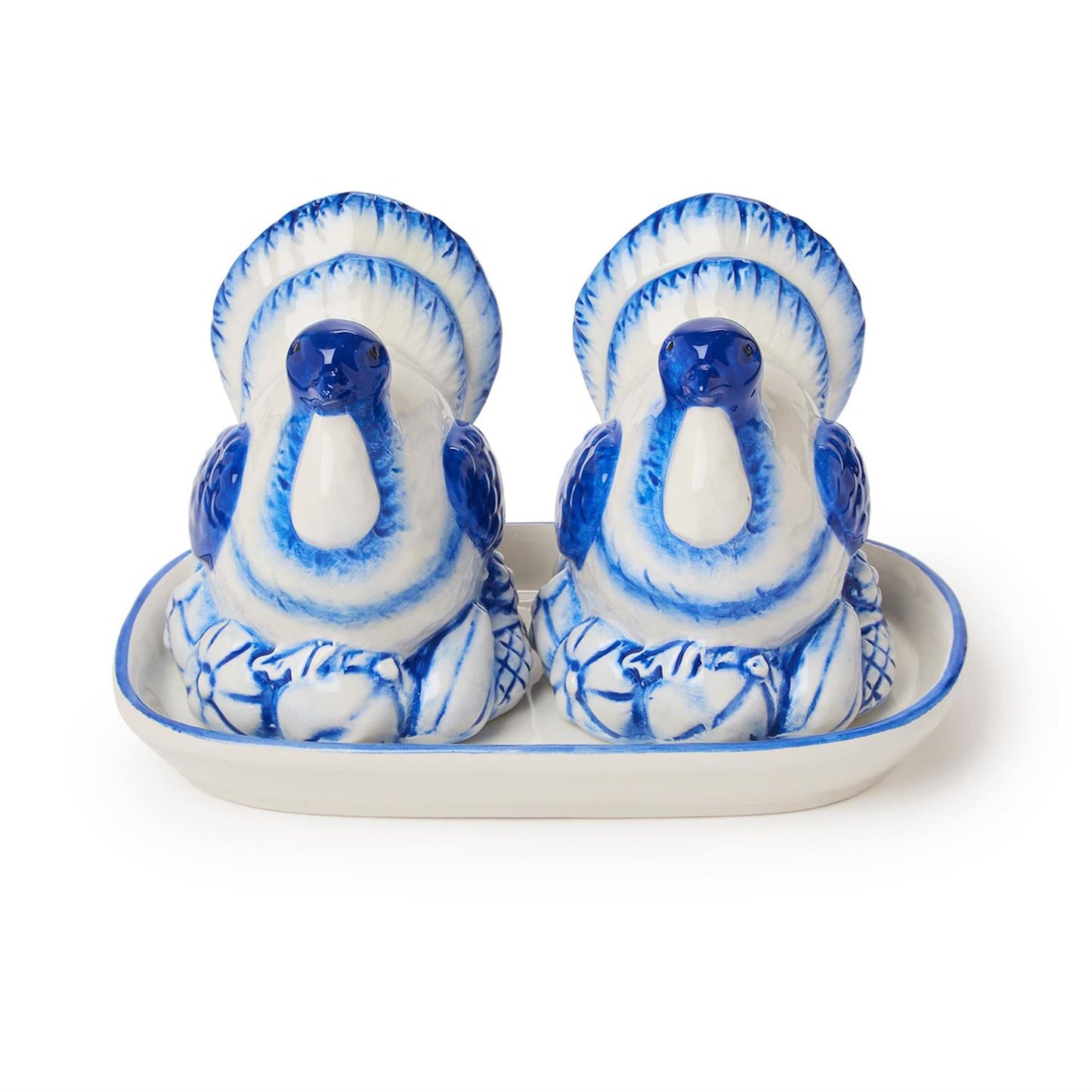 Salt and Pepper Shaker with Tray - Turkey - Blue and White - Findlay Rowe Designs