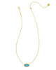 Kendra Scott -Elisa Gold Ridge Frame Short Pendant Necklace in Indigo Watercolor Illusion - Findlay Rowe Designs