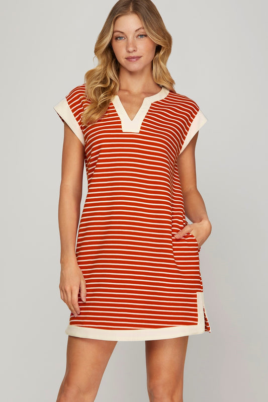 Dress - Shift - Striped Red White - Findlay Rowe Designs