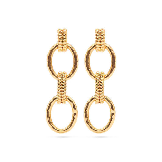 Earrings  - Cleopatra Regal Double Link - Gold - Findlay Rowe Designs