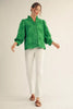 Jodifil - Top - Embroidered Ruffled Neckline - Kelly Green - Findlay Rowe Designs
