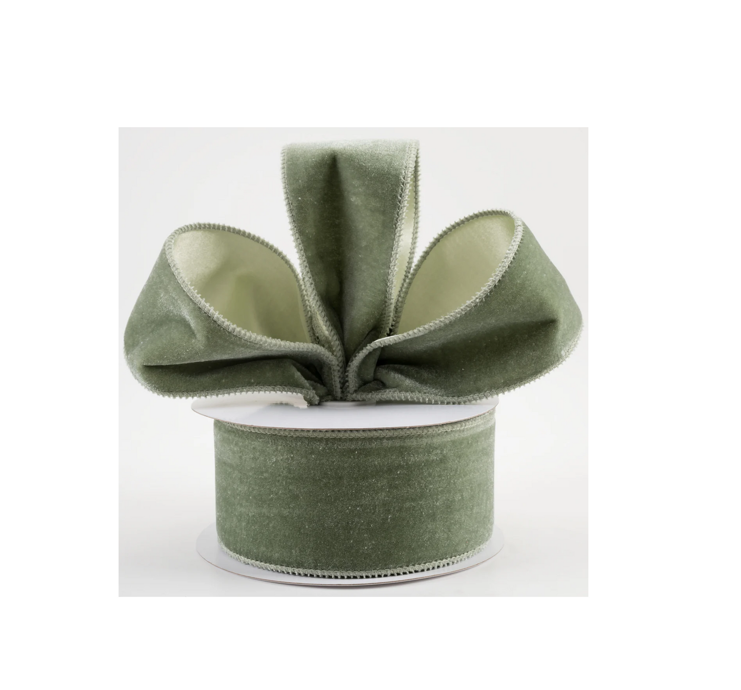 A&B Floral - Ribbon - 2.5in Velvet - Sage Green