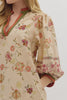 Entro - Dress - Botanical Print Mini - Ecru