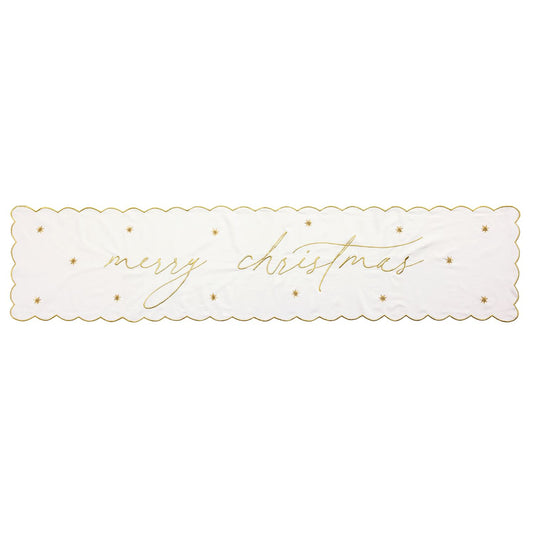 Mud Pie - Table Runner - Merry Christmas Gold