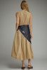 Entro - Dress - Midi - Sleeveless Scarf Overlay - Camel - Findlay Rowe Designs