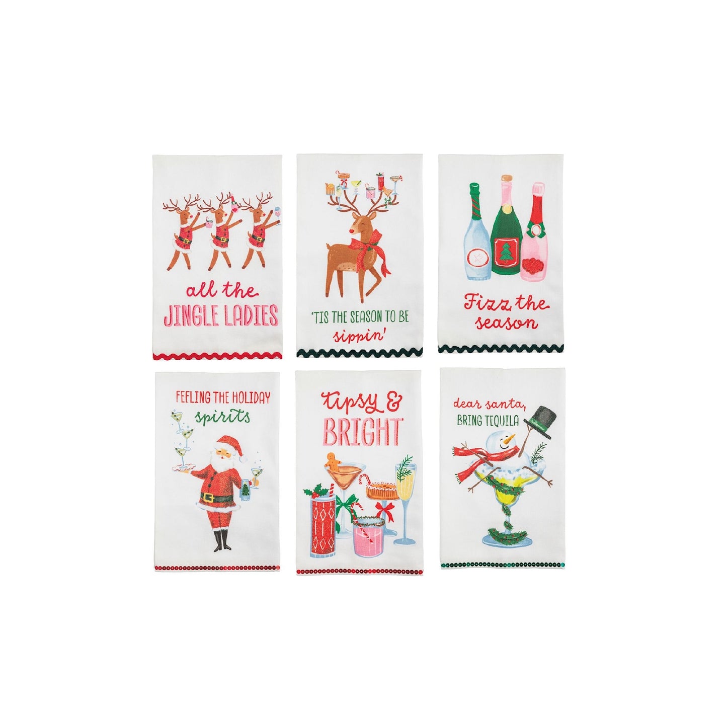 Mud Pie - Tea Towel - Holiday Bar Glitter - Findlay Rowe Designs