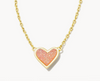 Kendra Scott- FRAMED ARI HEART SHORT PENDANT NECKLACE GOLD,  PINK DRUSY - Findlay Rowe Designs
