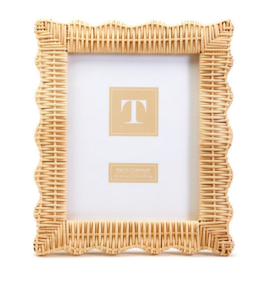 Two's Company- Wicker Scalloped 8x10 Frame
