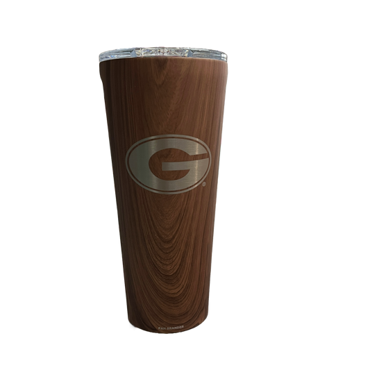 Corkcicle - 24 oz Walnut Tumbler with Georgia Bulldogs Primary Mark G Logo