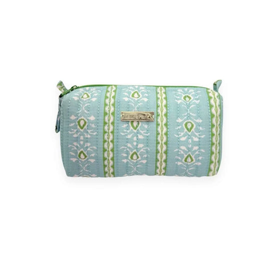 Laura Park - Signature Cosmetic Bag - Rosemary Stripe Blue - Small - Findlay Rowe Designs