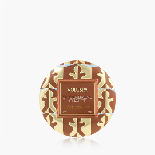 Voluspa - Candle - Gingerbread Chalet, - 4oz Travel Tin