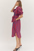 Entro - Dress - Midi  Button-down Striped - Red Navy - Findlay Rowe Designs