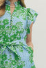Entro - Dress - Midi V-neck Flutter Sleeve - Blue - Findlay Rowe Designs