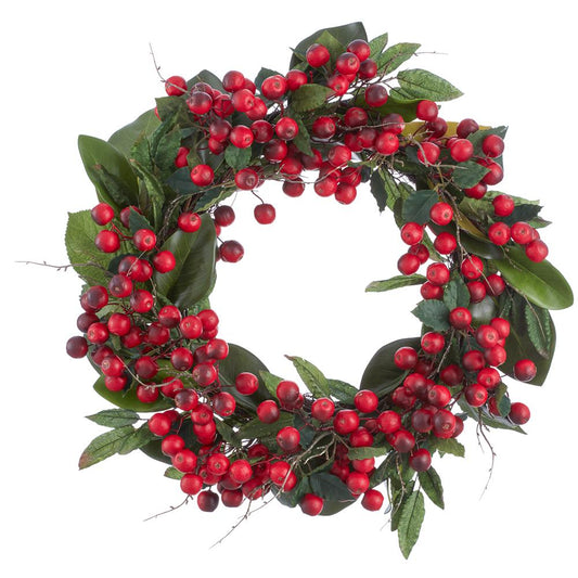 Allstate Floral - 24" Crabapple and Magnolia Leaf Wreath - Findlay Rowe Designs
