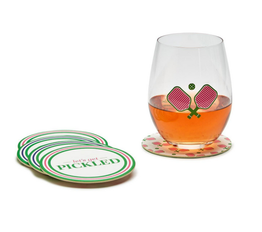 Two's Company- Pickleball Set/24  Paper Coasters