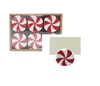 Card Holder - Stoneware Peppermint Candy Shaped - Set of 6