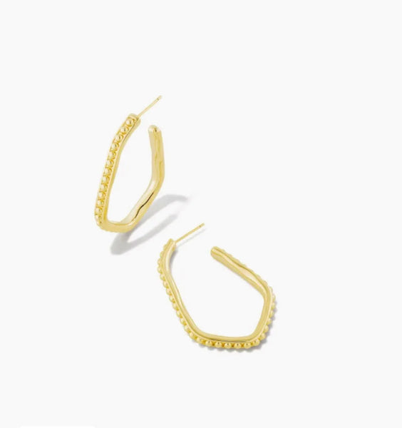 Kendra Scott Lonnie Beaded Hoop Earrings Gold Findlay Rowe Designs