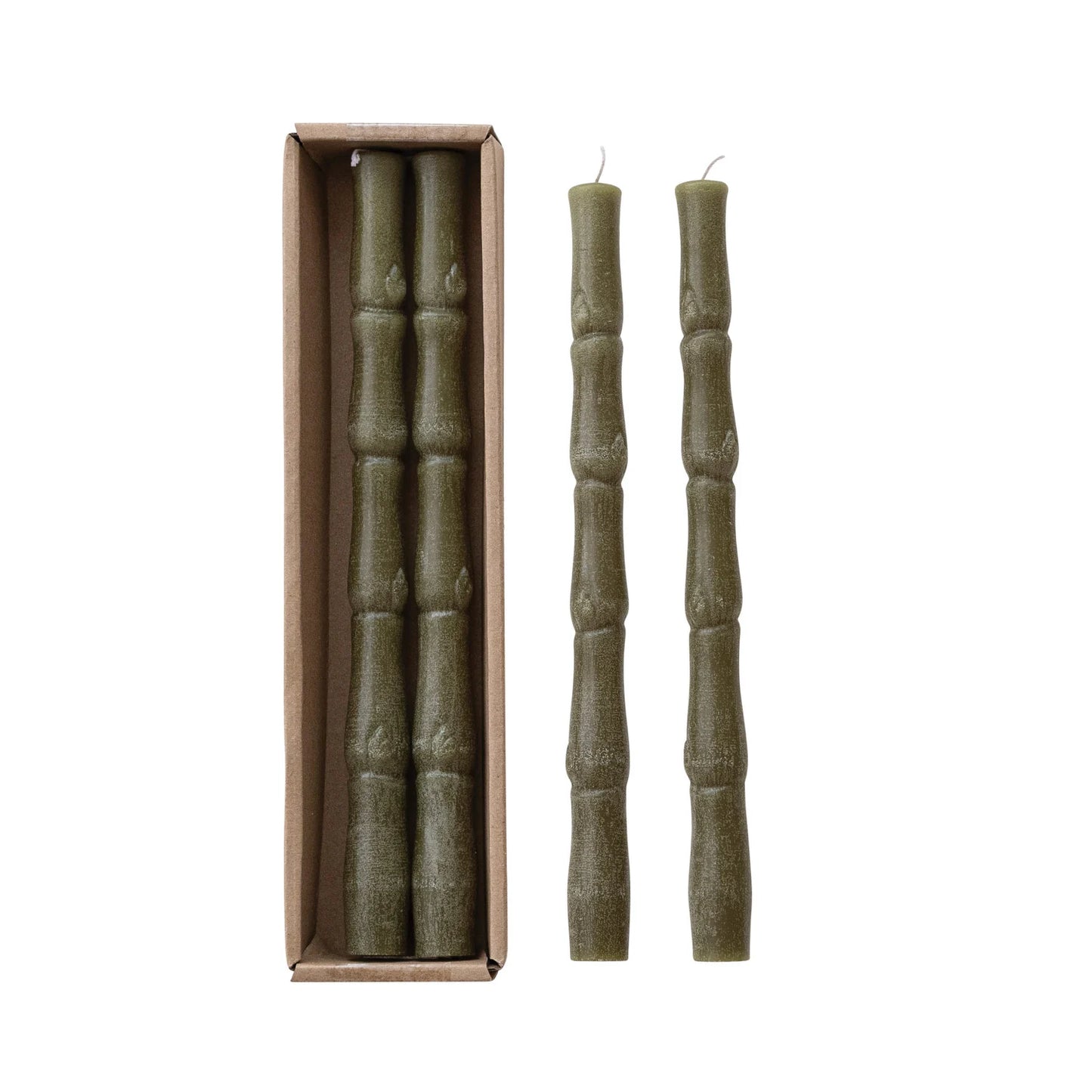 Candle - Taper - Bamboo Shaped Unscented - Set 2 - Findlay Rowe Designs