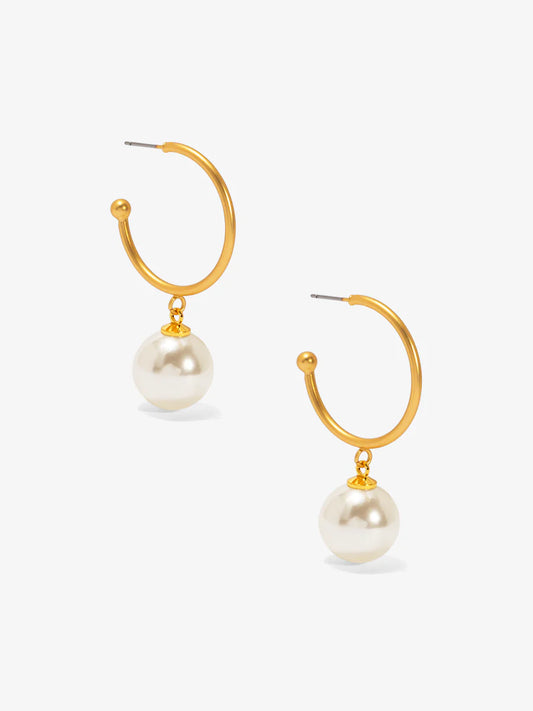 Earring - Hoop Drop Pearl Bead
