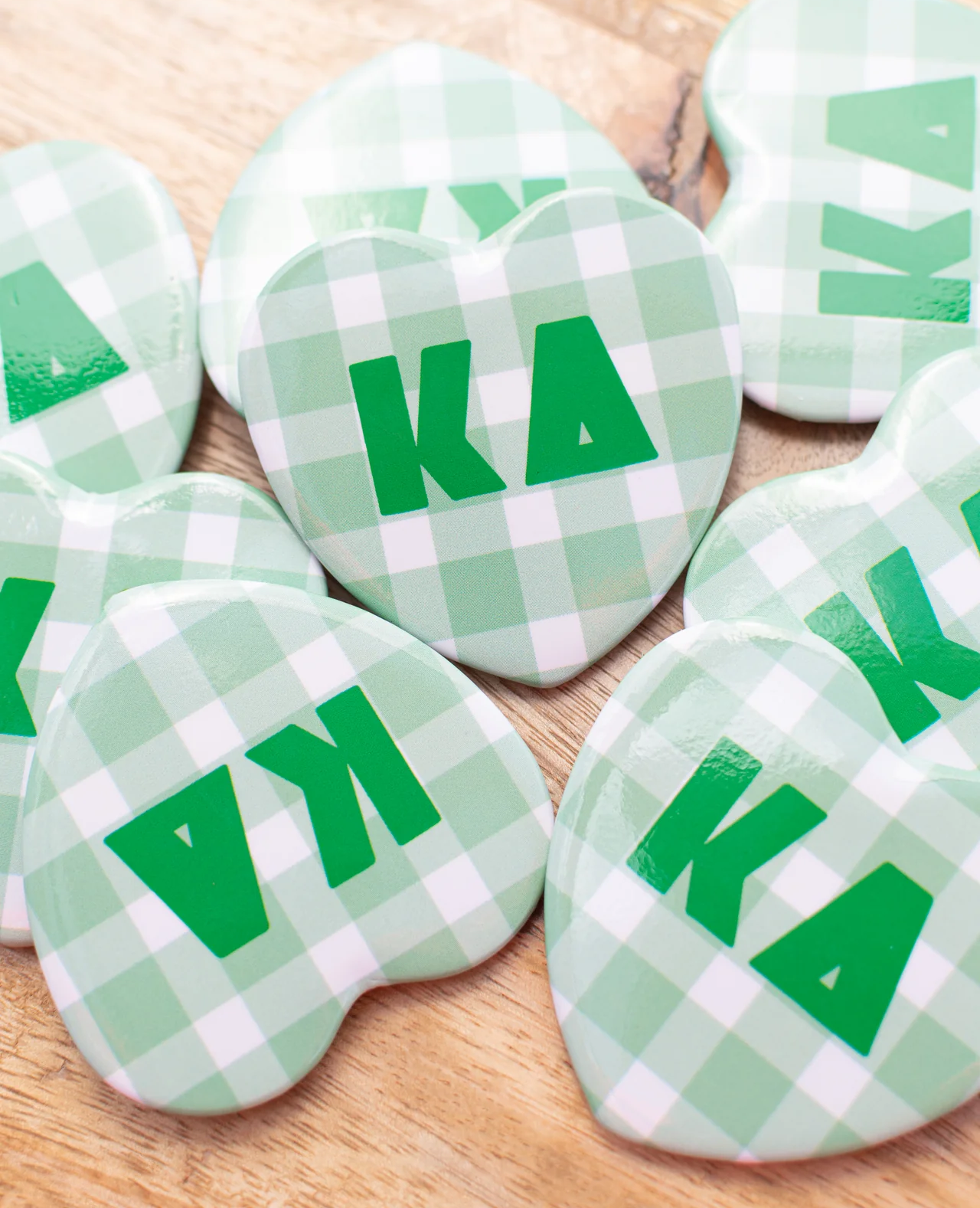 Swag - Gingham Heart Button - Sorority