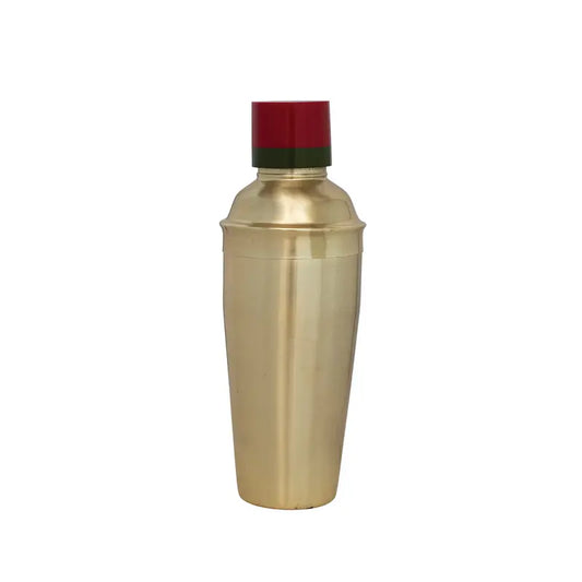 STAINLESS COCKTAIL GOLD SHAKER RED/GREEN TOP
