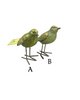 Figurine - Resin Bird Metal Feet - Green Assorted