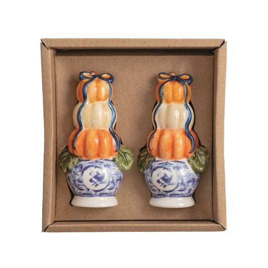 Mud Pie - Salt & Pepper Set - Pumpkin Topiary - Findlay Rowe Designs