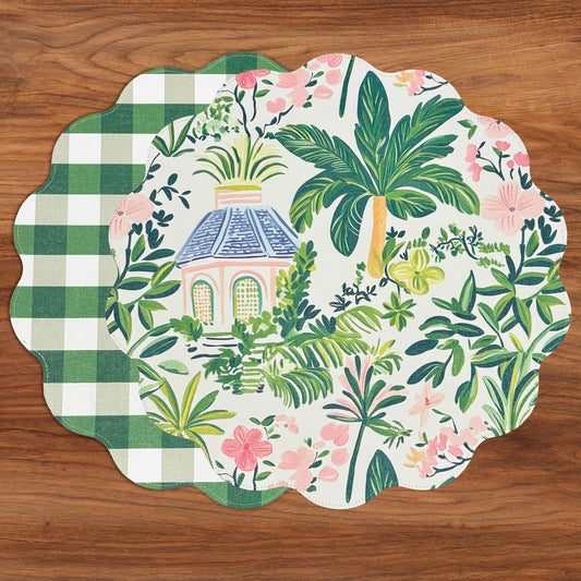 Beatriz Ball - Placemats -Vida Cabana Reversible Pink & Green - Set of 4 - Findlay Rowe Designs