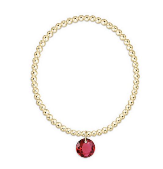 Enewton - Classic Gold 3mm Bracelet - Reflection Charm - July - Findlay Rowe Designs