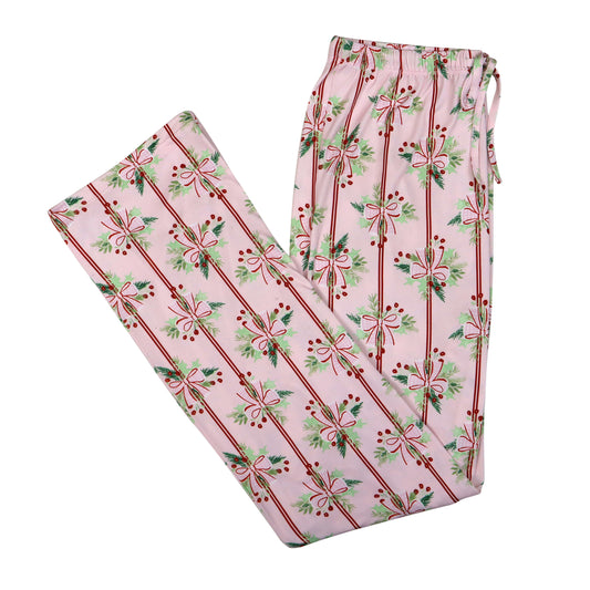 Lounge Pants - Pinkmas Berry & Bows - Findlay Rowe Designs