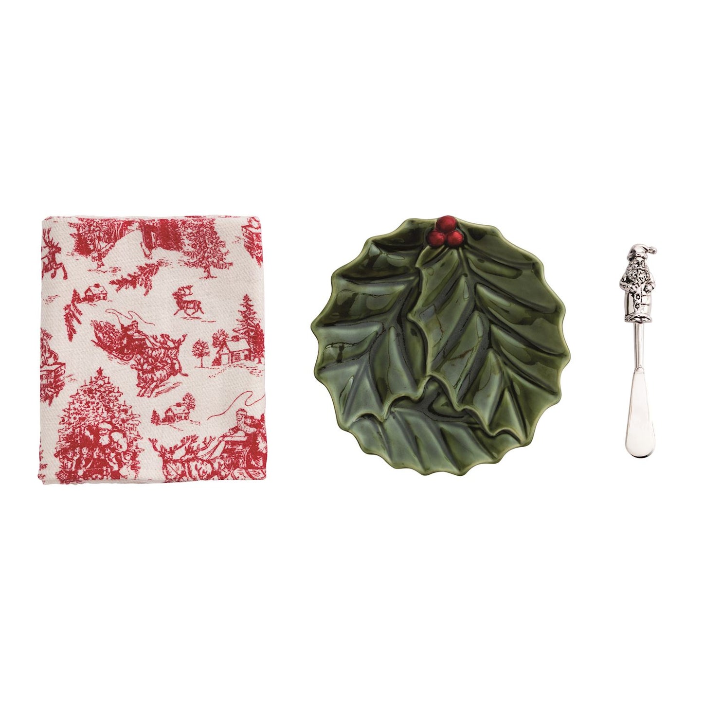 Mud Pie - Appetizer Set - Holly and Toile
