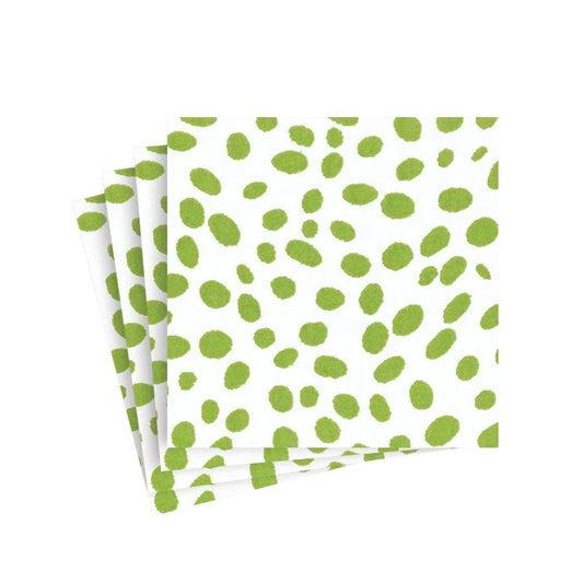 Caspari - Cocktail Napkins - Green Spots - Findlay Rowe Designs