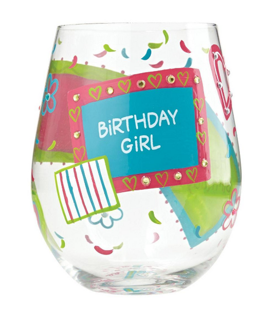 Stemless Glass Birthday Girl