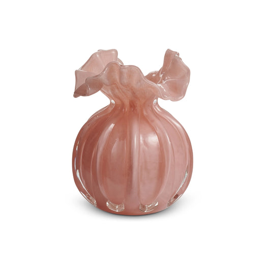 Vase - 4.25in Ruffled - Pale Pink - Findlay Rowe Designs