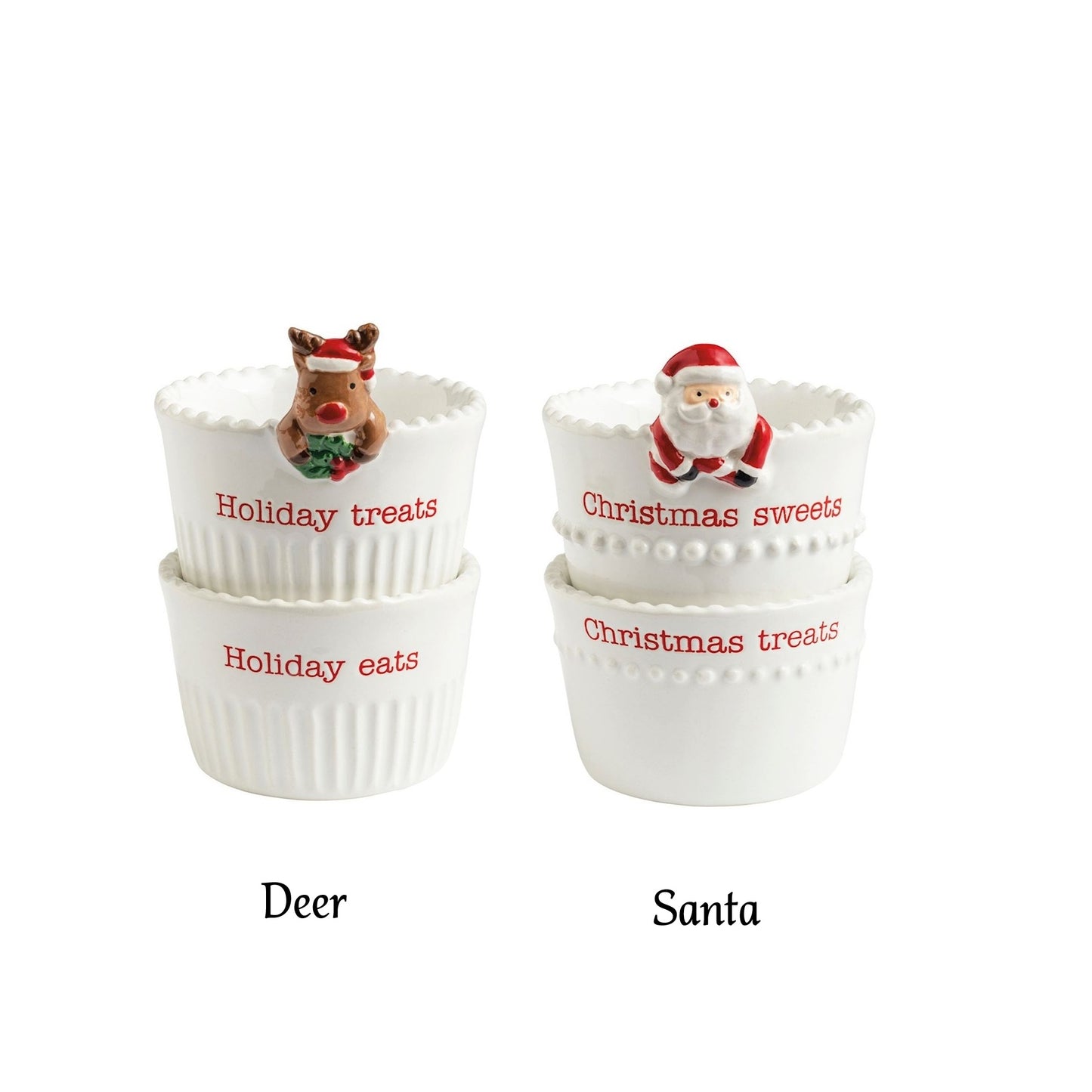Mud Pie - Christmas Tidbit - Set 2 - Santa or Reindeer - Findlay Rowe Designs