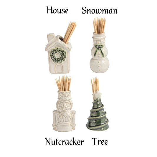 Mudpie - Toothpick Holder - White Christmas - Assorted - Findlay Rowe Designs