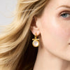 Julie Vos - Earring - Bamboo Hoop & Charm - Iridescent Bahamian Blue - Findlay Rowe Designs