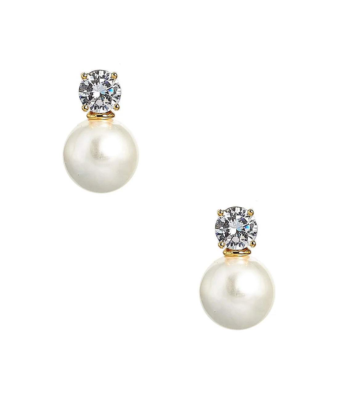 Lisi Lerch - Earrings - Carolyn - Big Rhinestone and Pearl Stud