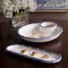 Beatriz Ball - VIDA Bamboo Baguette Platter - White and Blue - Findlay Rowe Designs