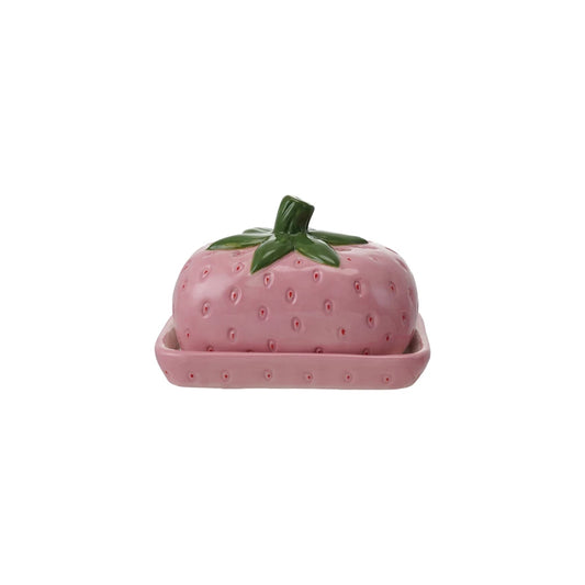 Butter Dish - Strawberry Shaped
